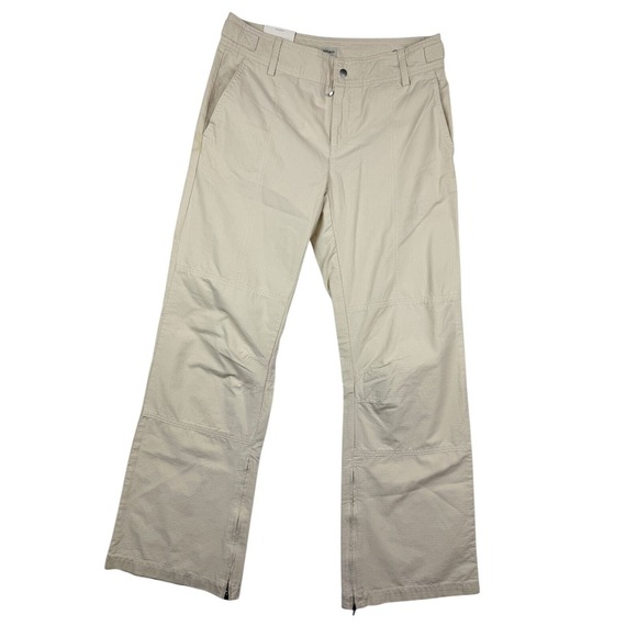 Banana Republic‎ Officer Pants Size 4 NWT Tan Cotton Ripstop Wide Leg Flare - Picture 1 of 9